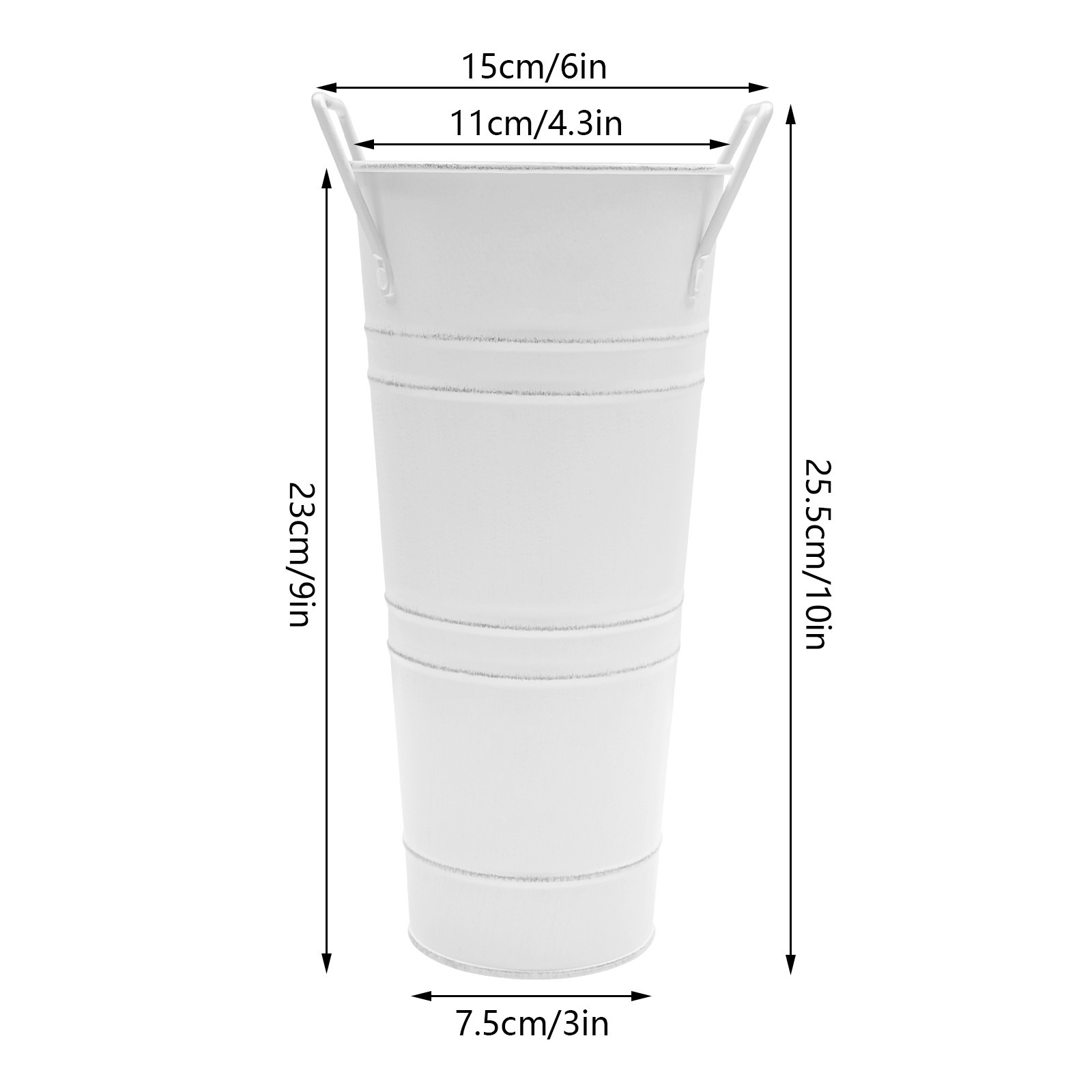 12 Pcs Flower Display Buckets White Metal Plant Pots Outdoor Garden Wedding