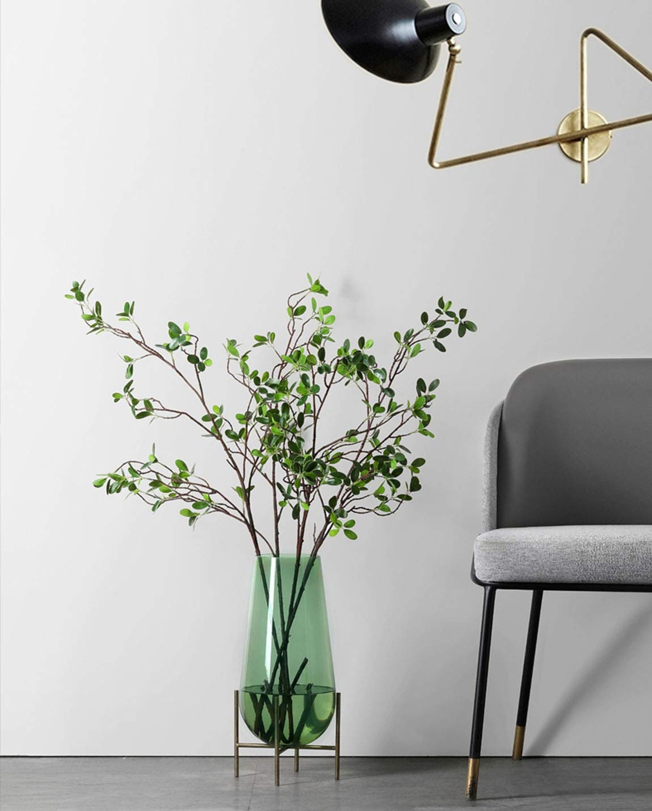Artificial Plant 43.3 Inch Green Branches Leaf Shop Garden Office Home Decora…