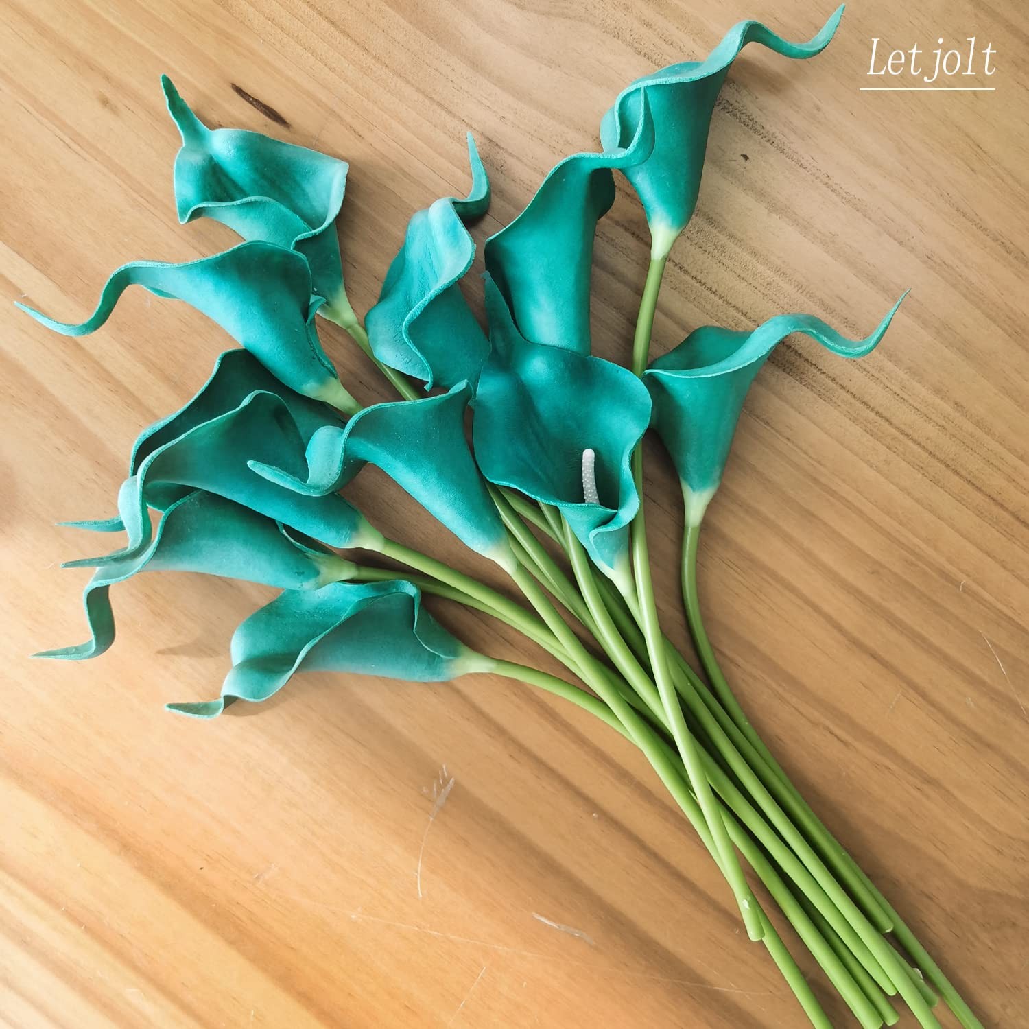 Artificial Calla Lily Teal Flowers for Wedding Bouquet Flower 12Pcs Home Deco…