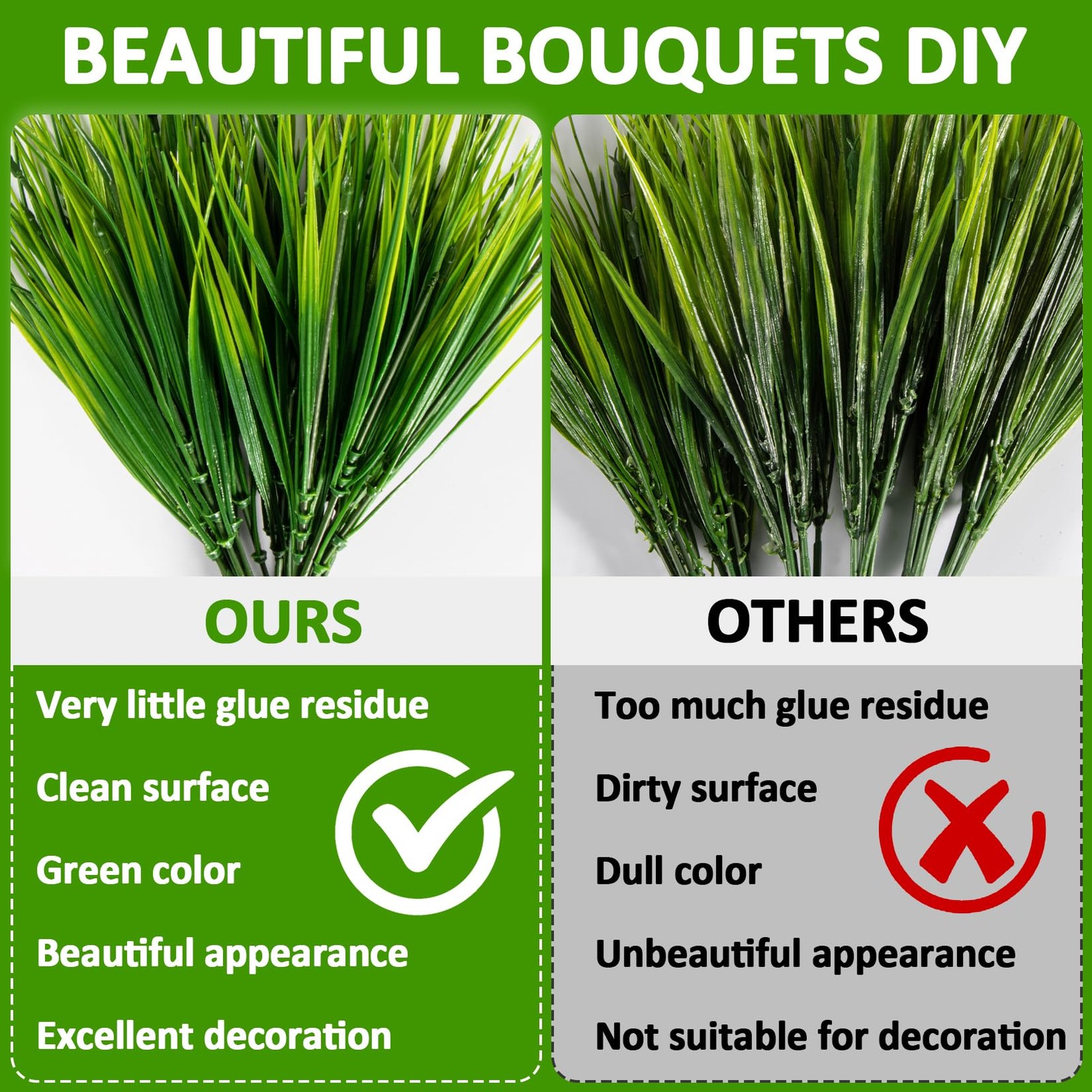 10 Artificial Grass Plant Outdoors – Faux Fake Wheat Grass Decor UV Resistant