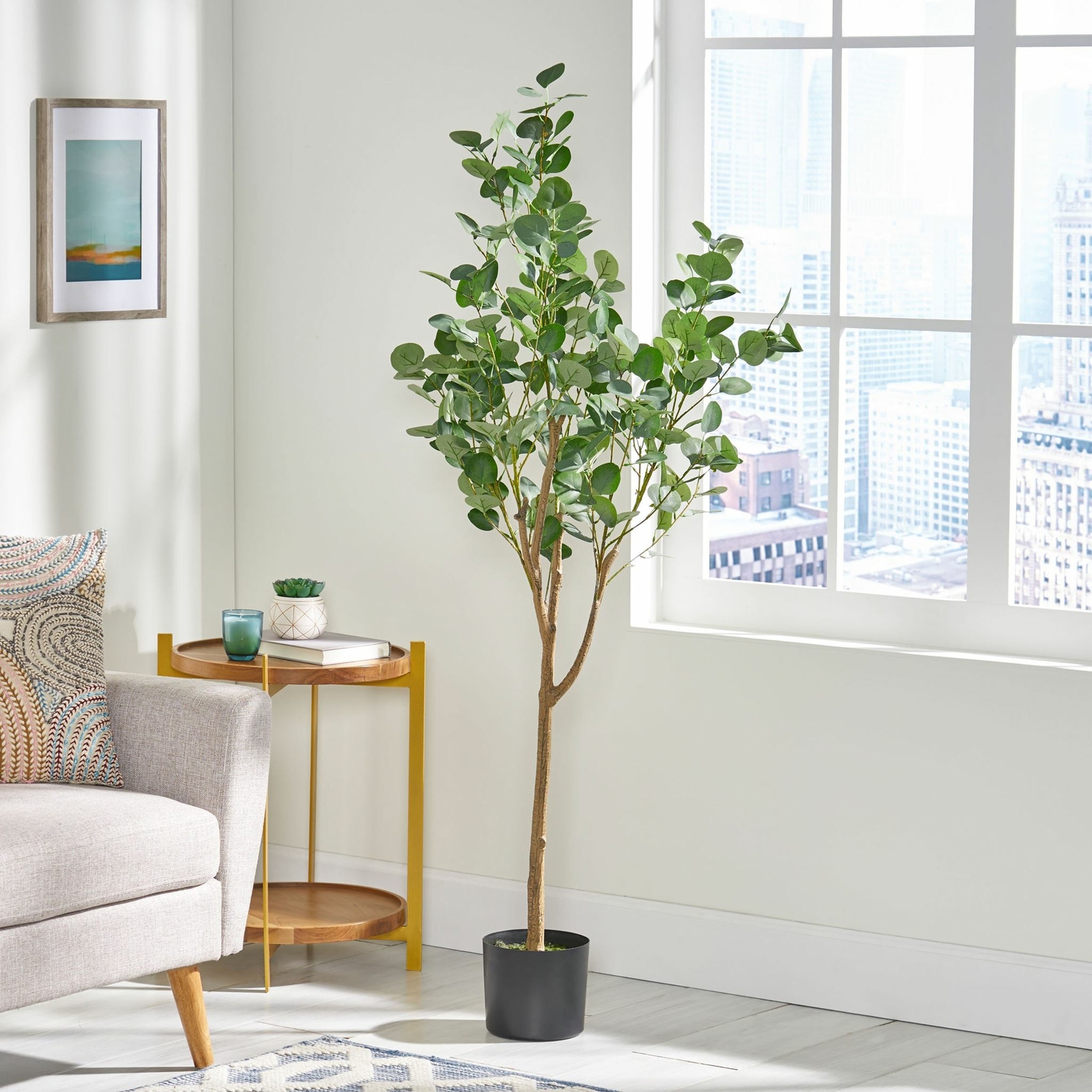 Adair Artificial Tabletop Eucalyptus Tree, Green