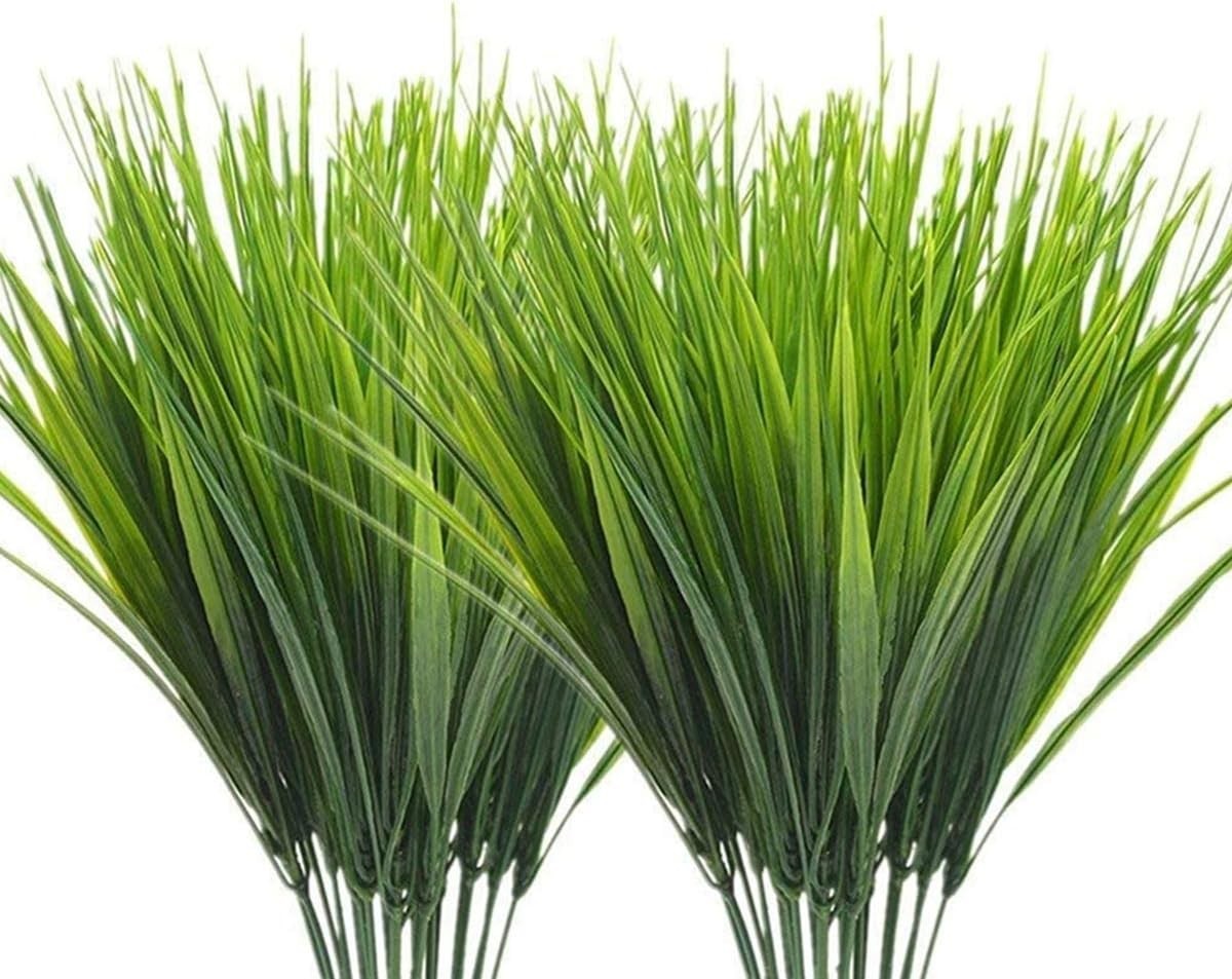 Artificial Wheat Grass 5pcs Fake Green Leaves Home Garden Decoration