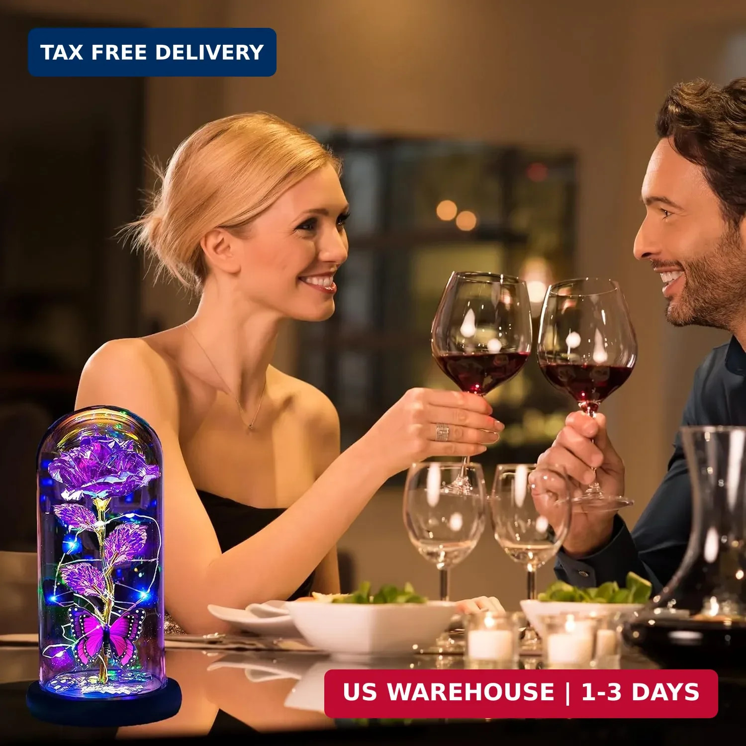Mothers Day Flowers Gifts for Mom Wife Her Women,Light Up Rose Flower in A Glass