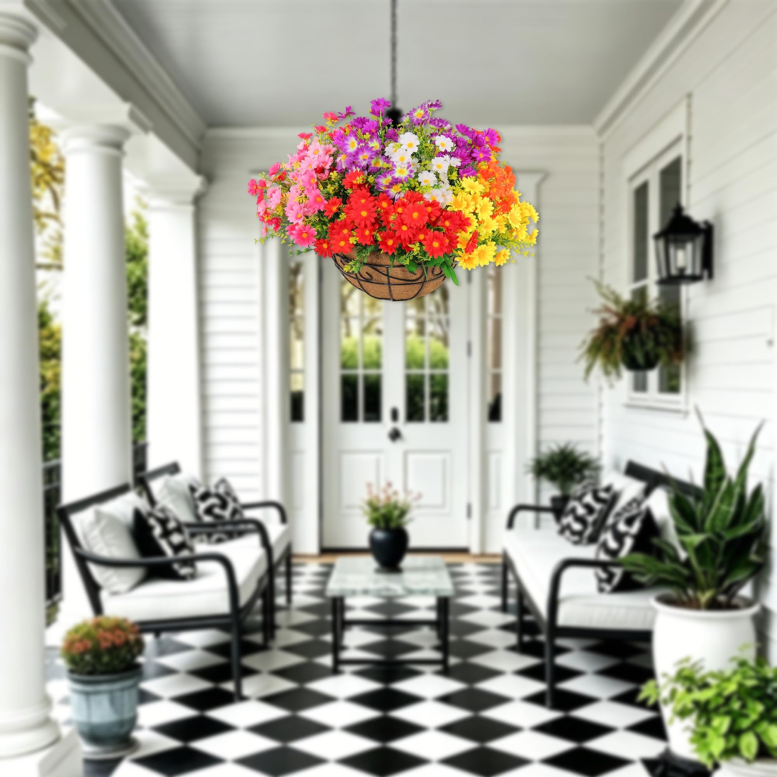 Outdoor Artificial Hanging Flowers: Boast 25% More Blooms Than Standard Model…