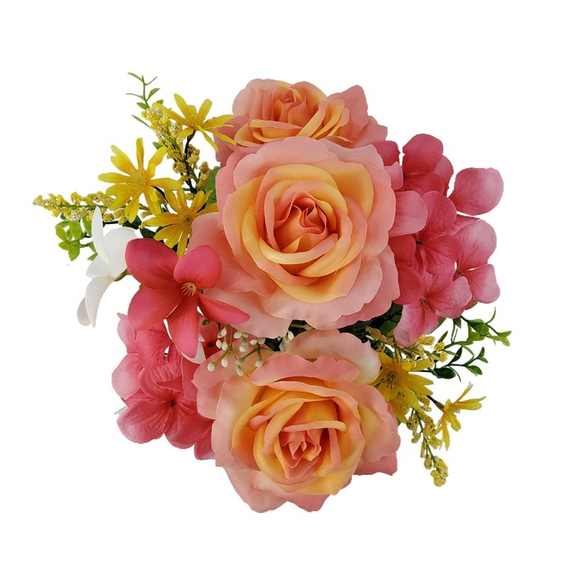 16 Inch Artificial Flower Bush Rose Hydrangea Indoor Decoration Events Home New