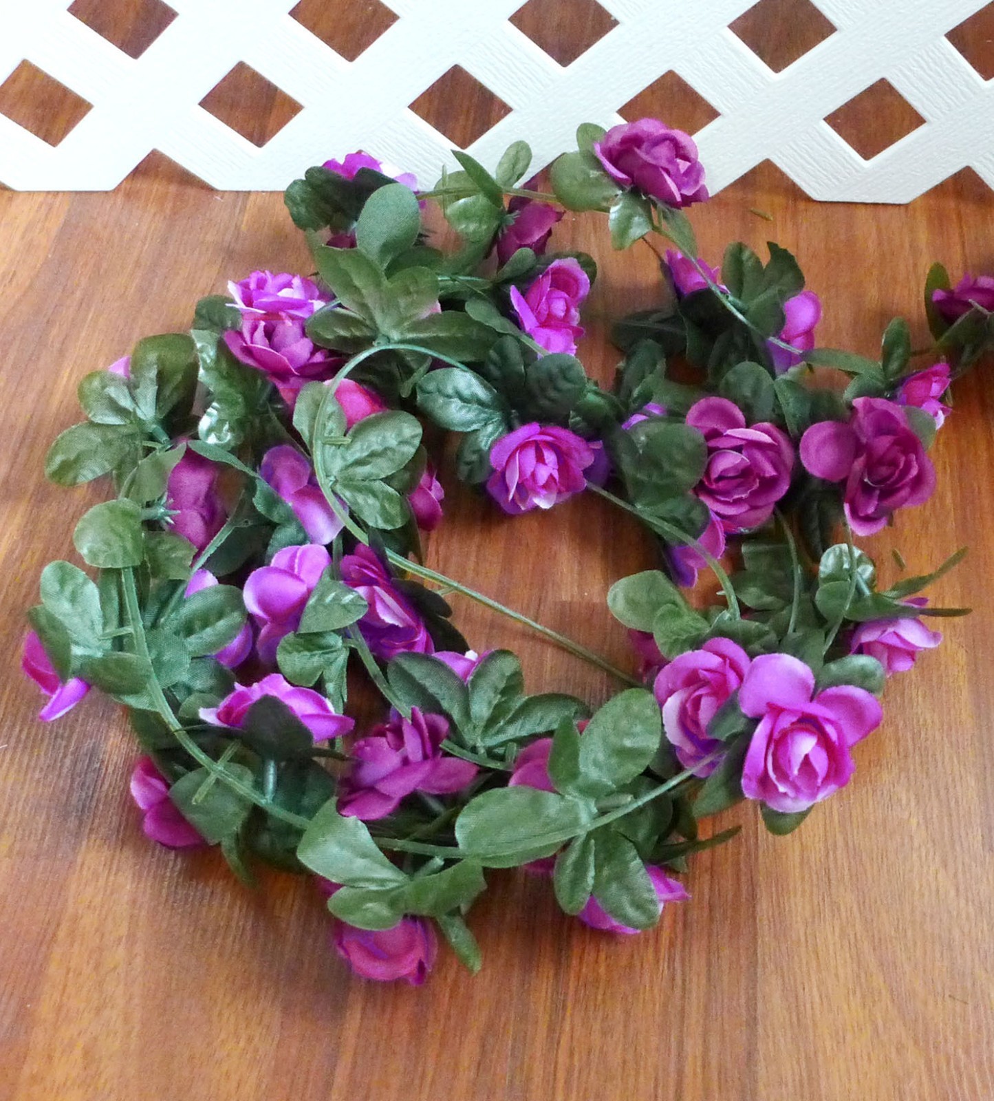 4 Pcs Artificial Purple Small Flowers Vine Wall Garland (90″ each)