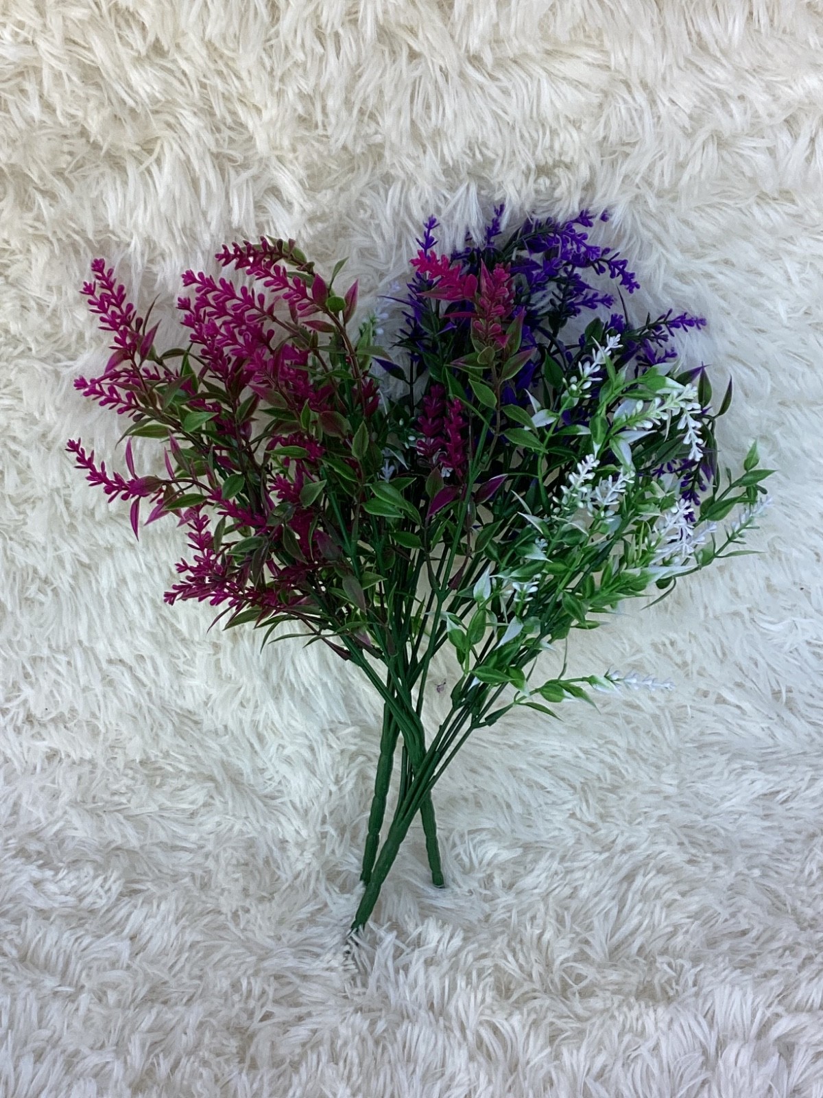 NEW Set of 9 (3 of each) Purple White Magenta Artificial Floral Inserts – 13in