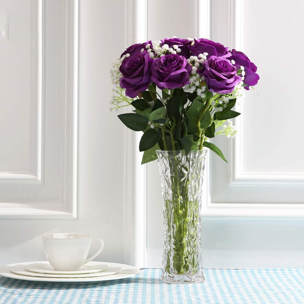Artificial Silk Rose Flower Bouquet Lifelike Fake Rose for Wedding Home Party De