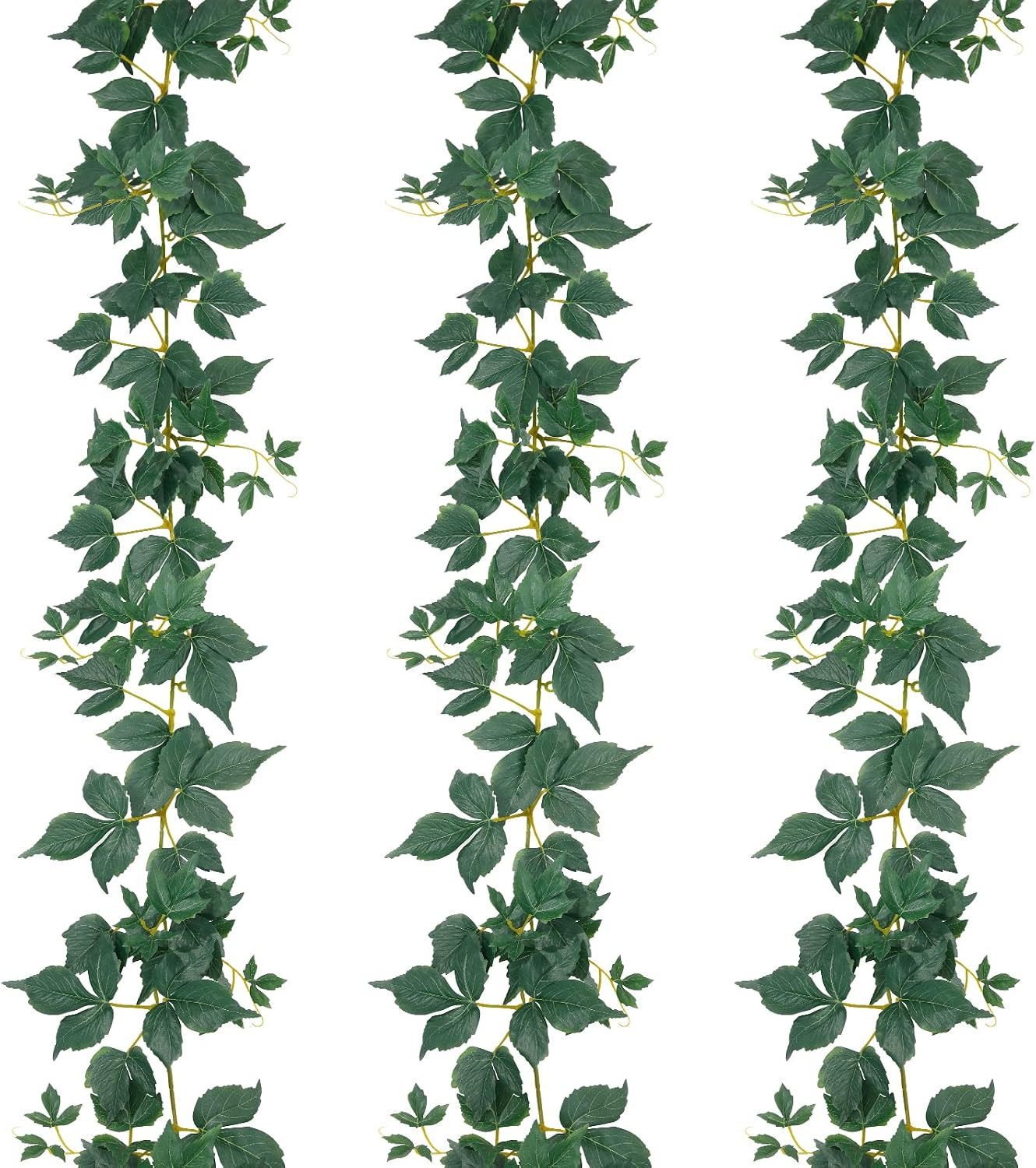 3 Strands Lemon Artificial Vines, 71″ Lemon Silk Vine Garland with Green Leaves,