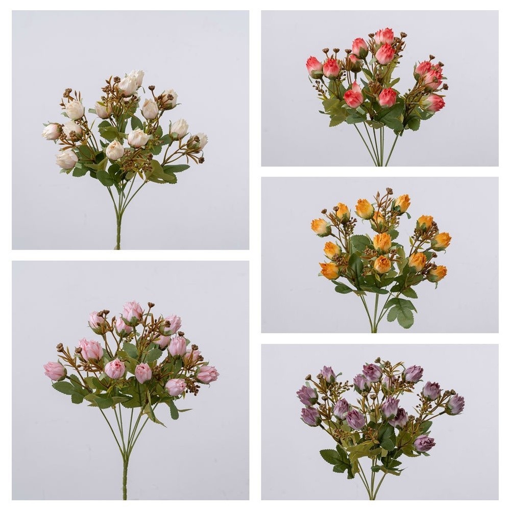 Artificial Bouquet 35cm Height with Fabric Flowers for Wedding and Home