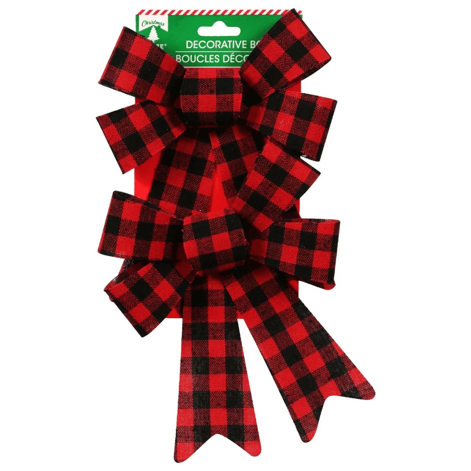 GBI Christmas House Red and Black Buffalo Plaid Bows (Set of 2)