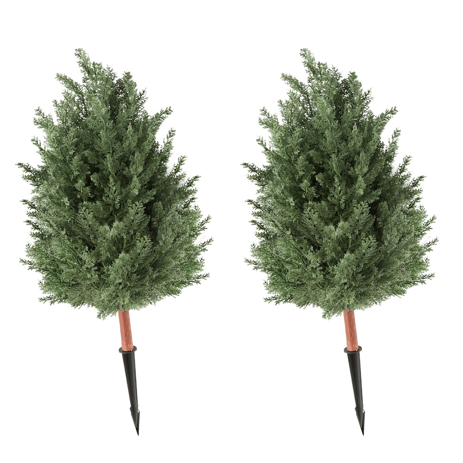 Uimoso Artificial Topiary Cedar Bush 3 Ft Set of 2 Greenery Shrubs PE Material