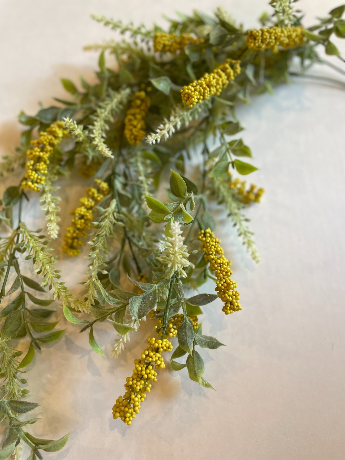 Artificial Flower 33″ Hanging Bush With Yellow Buds