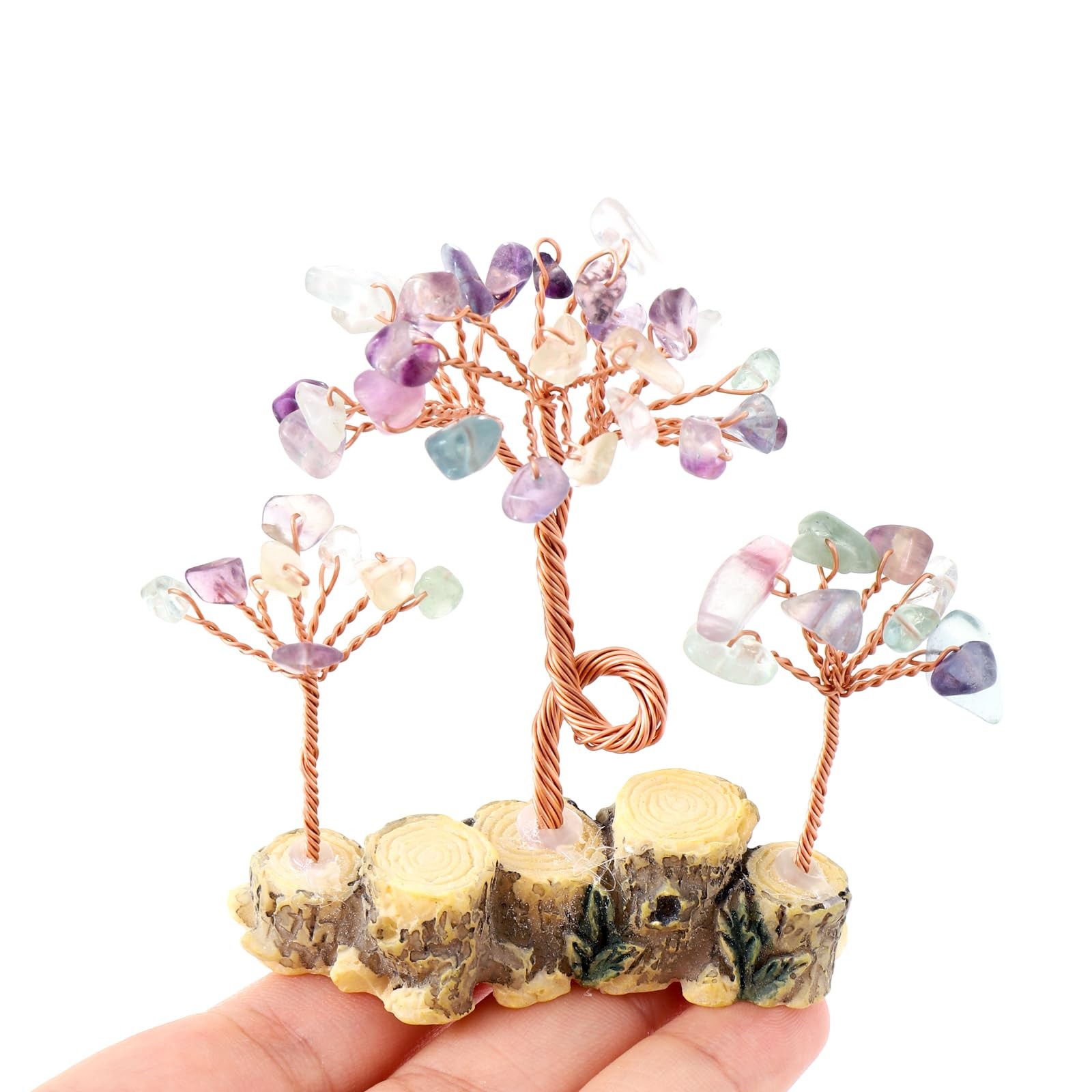 1PCS Fluorite Healing Crystal Tree Natural Gemstone Tree Handmade Wire Wrappe…