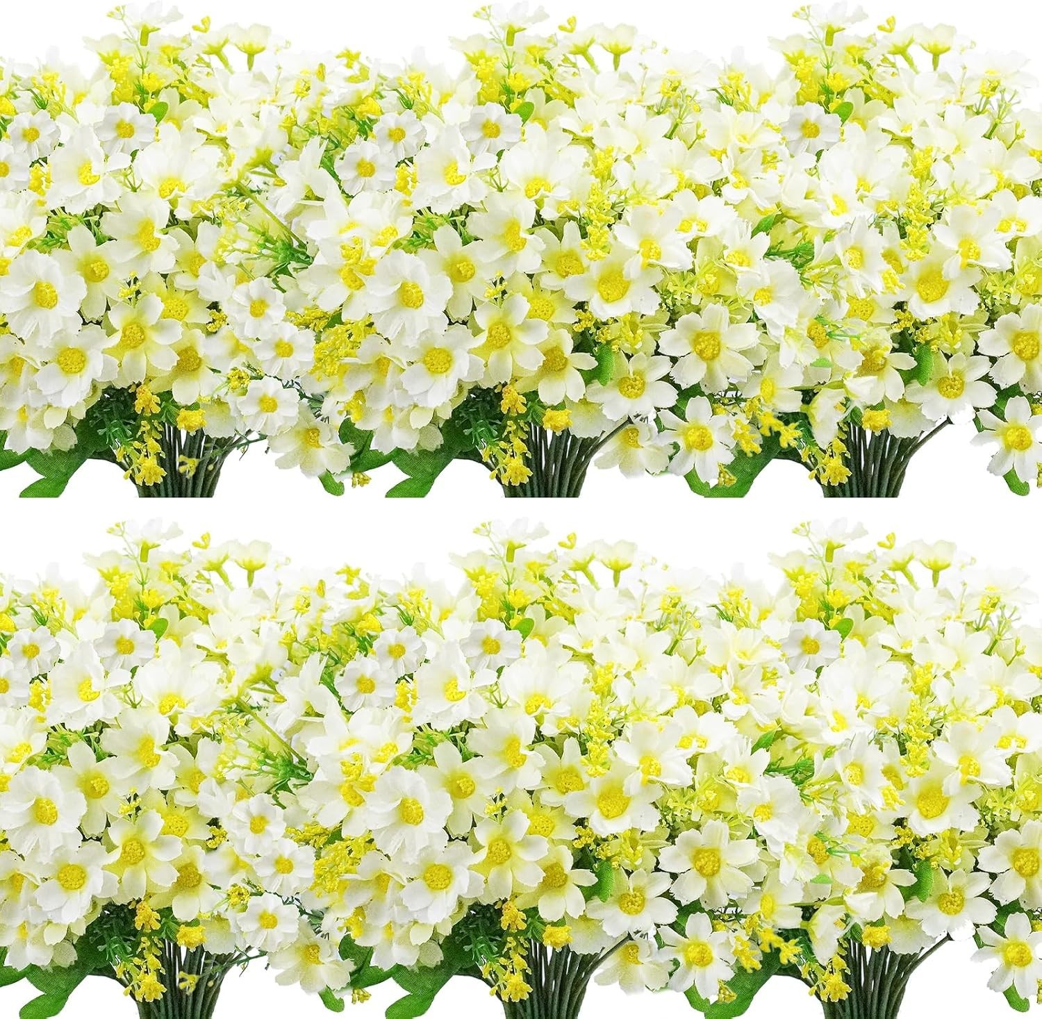 Elegant Artificial Daisy Flowers – 12 Bundles for Home, Wedding, & Garden Decor