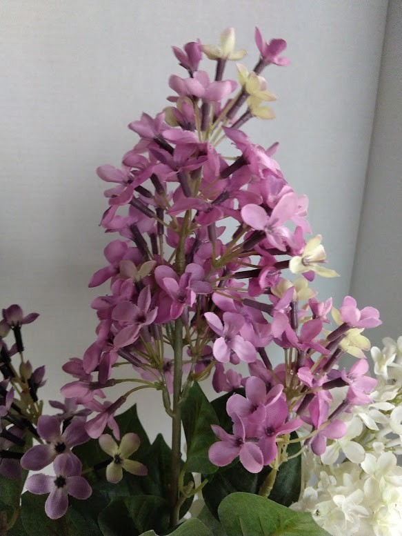 Artificial lavender silk lilac stems Three stems