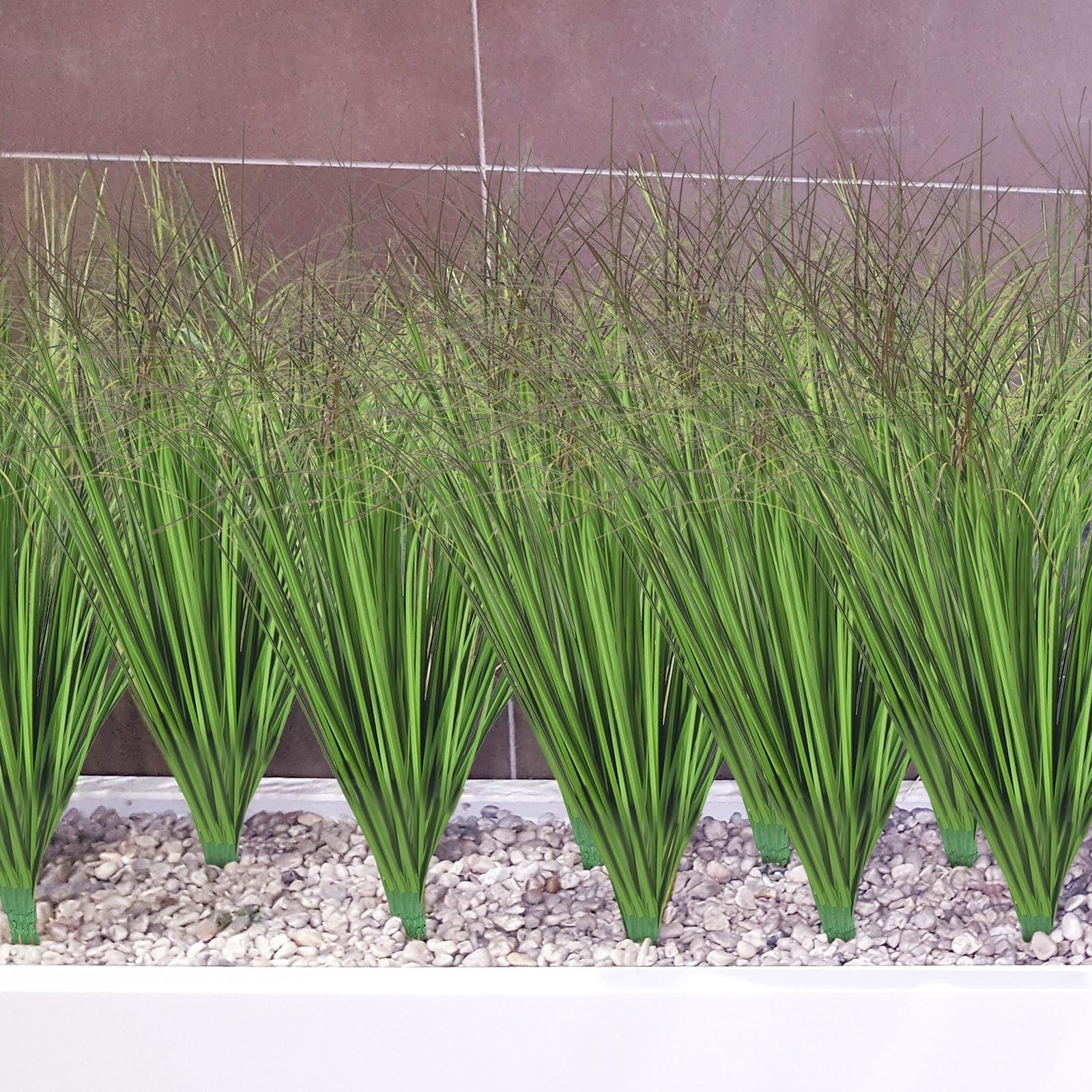 24 Pcs Artificial Fake Grass Plant 18.5 Inch Tall Faux Shrubs Wheat Grass Gre…