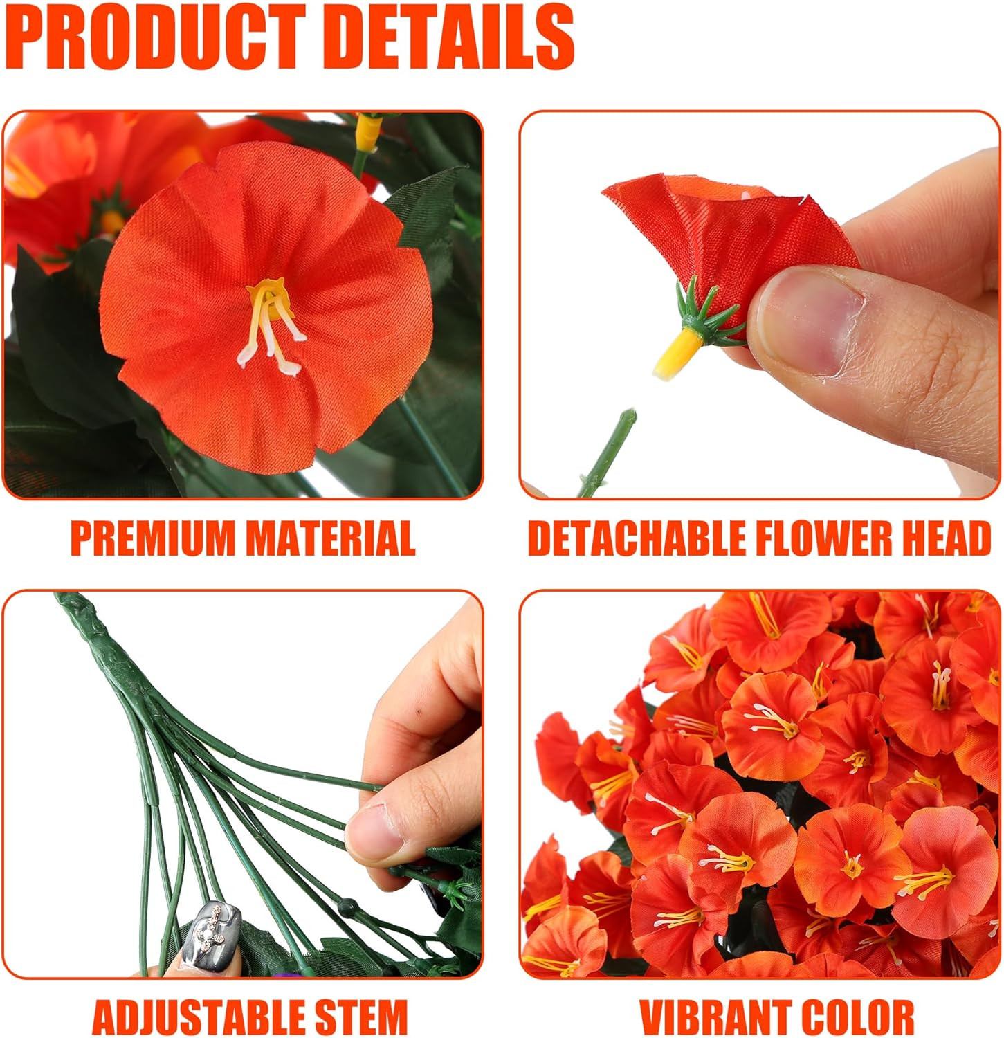 Artificial Fake Hanging Flowers Plants for Outdoor outside Spring