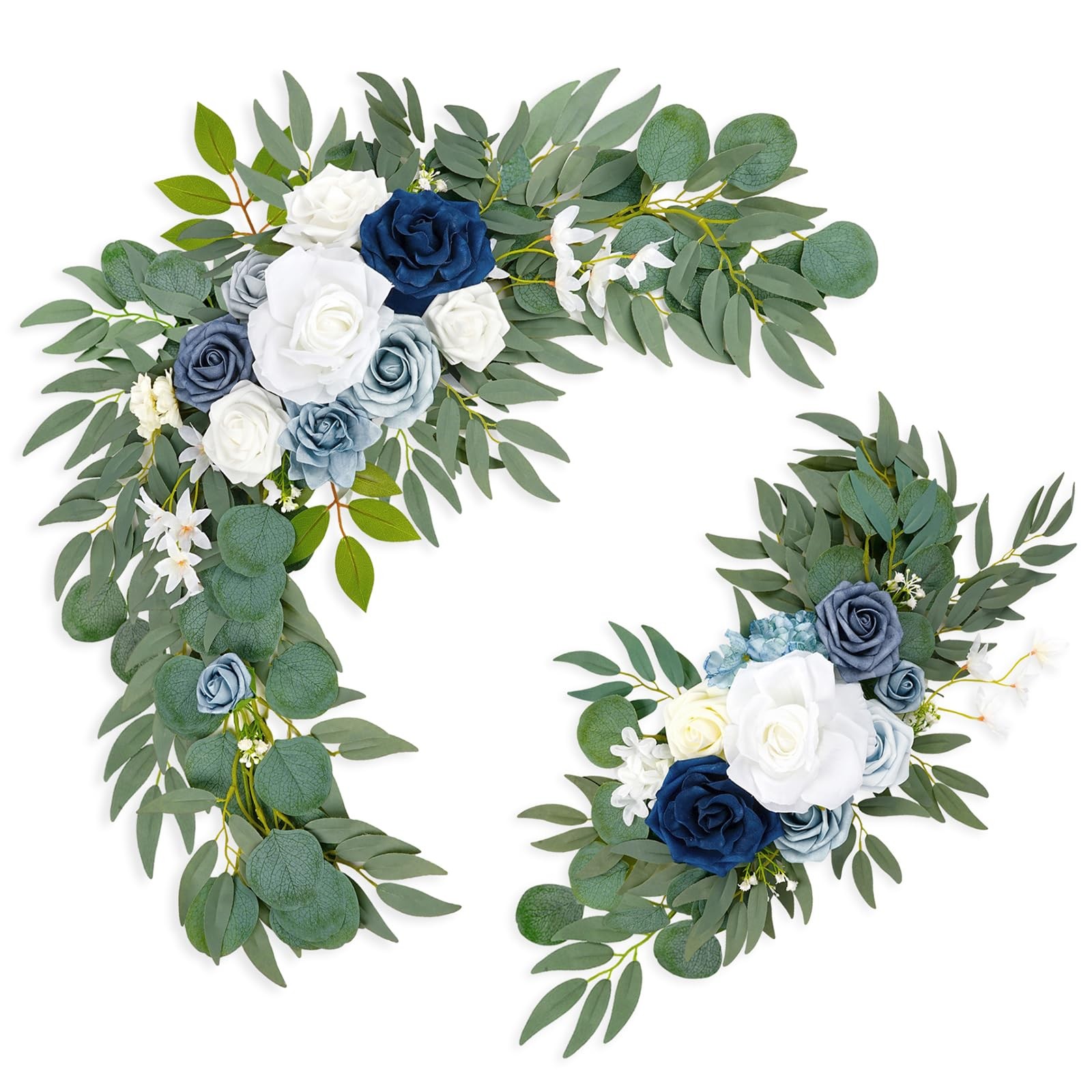 Wedding Arch Flowers (Pack of 2), Artificial Dusty Blue Flowers Faux Flower S…