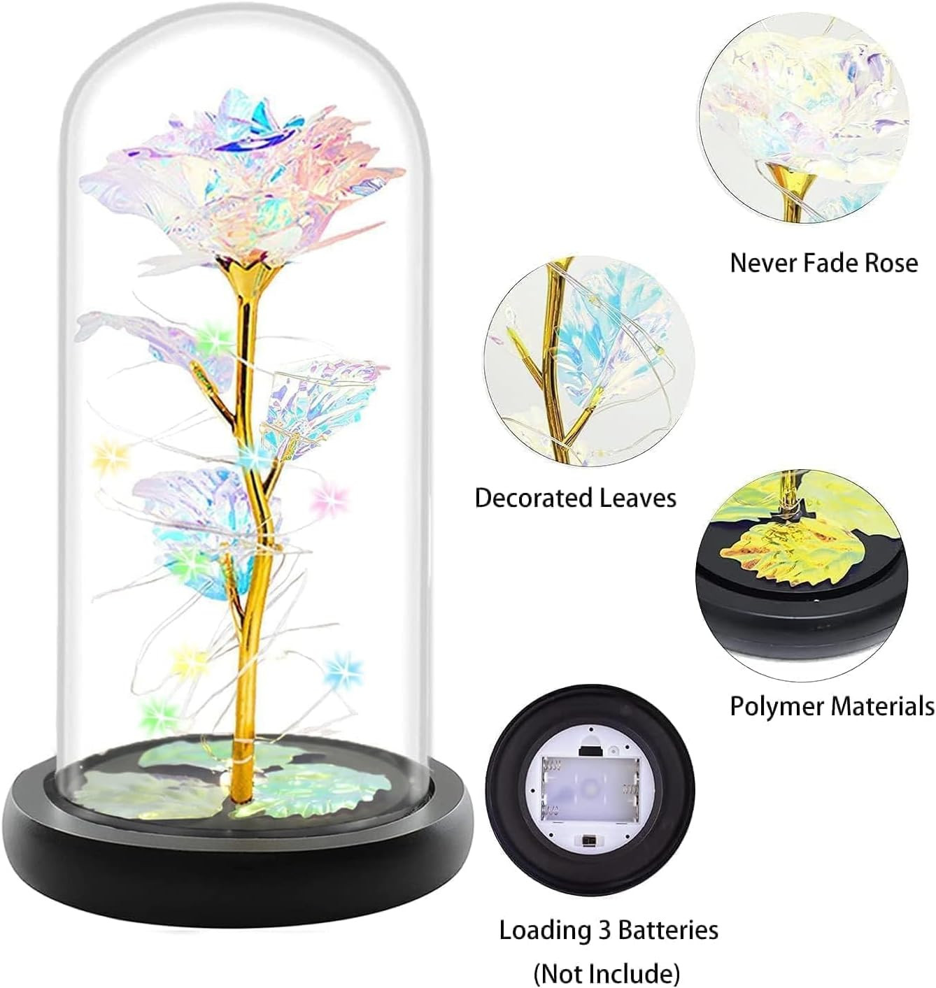 Mothers Day Rose Gifts for Mom, Birthday Gifts for Women Moms, Galaxy Crystal Li