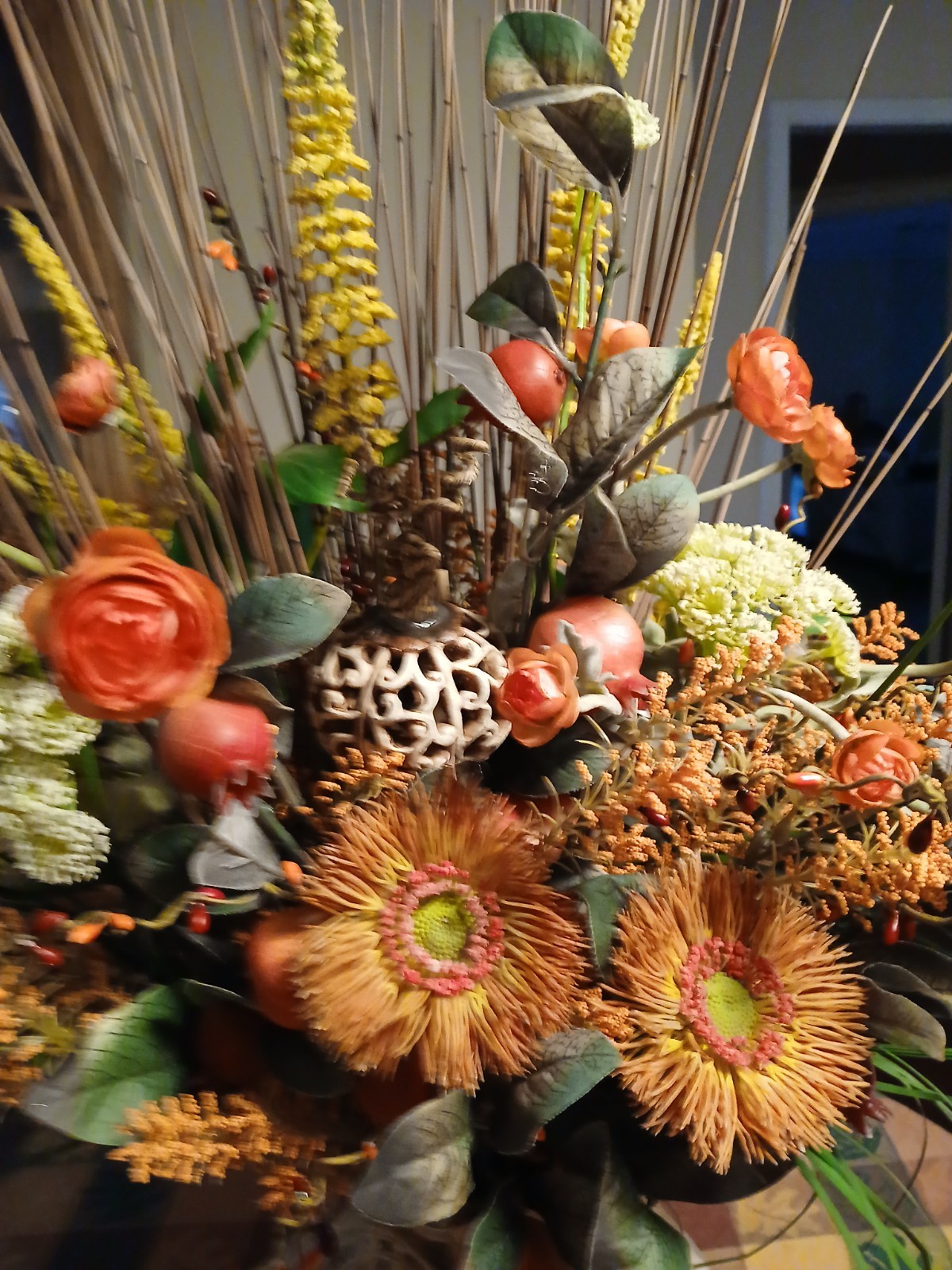 Large Fall Holiday Centerpiece Floral Arrangement