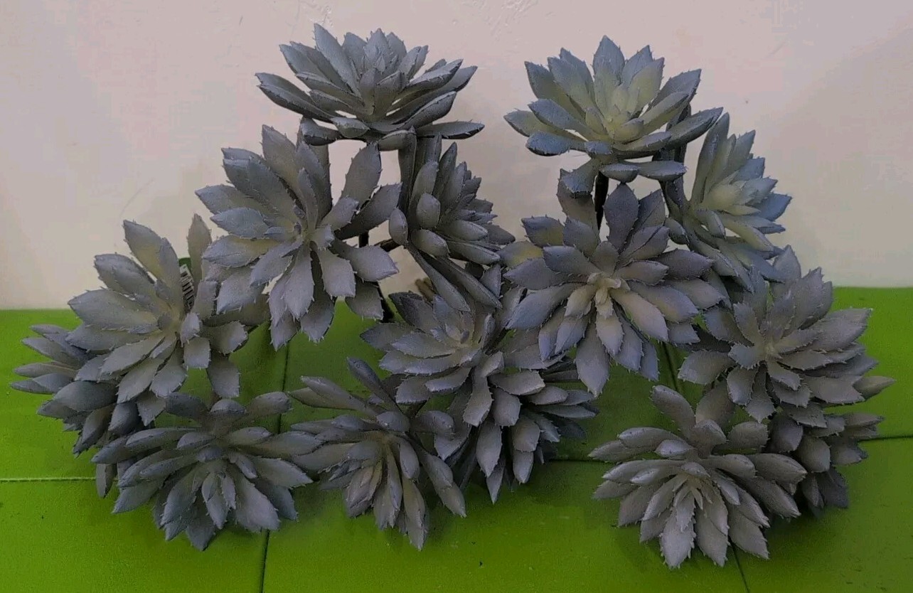 Artificial Anenome Purple/Blue Succulent Clusters Pick (5) Lot
