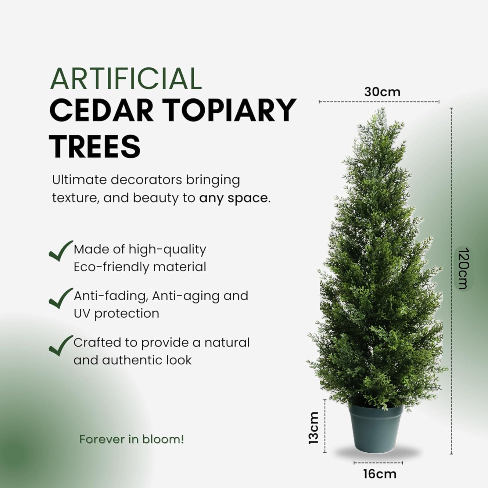 3 Feet Outdoor Artificial Topiary Cedar Tree, Set of 2 UV Resistant Potted Fa…