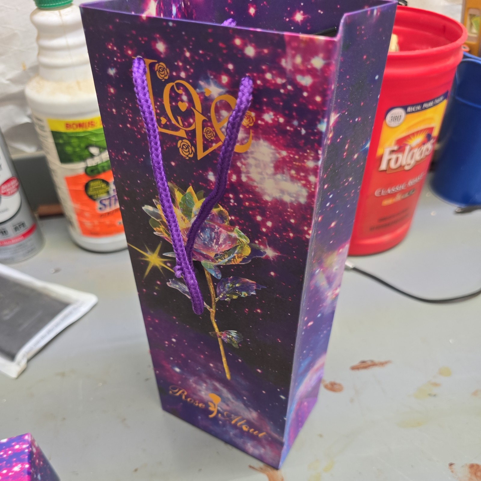 24K Gold Foil Rose Flower LED Luminous Galaxy Mother’s Day Valentine’s Day Gift