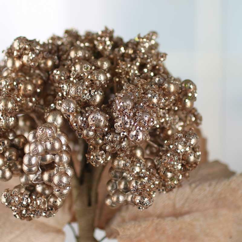 Platinum Sequined Berry Cluster Embellishing Pick
