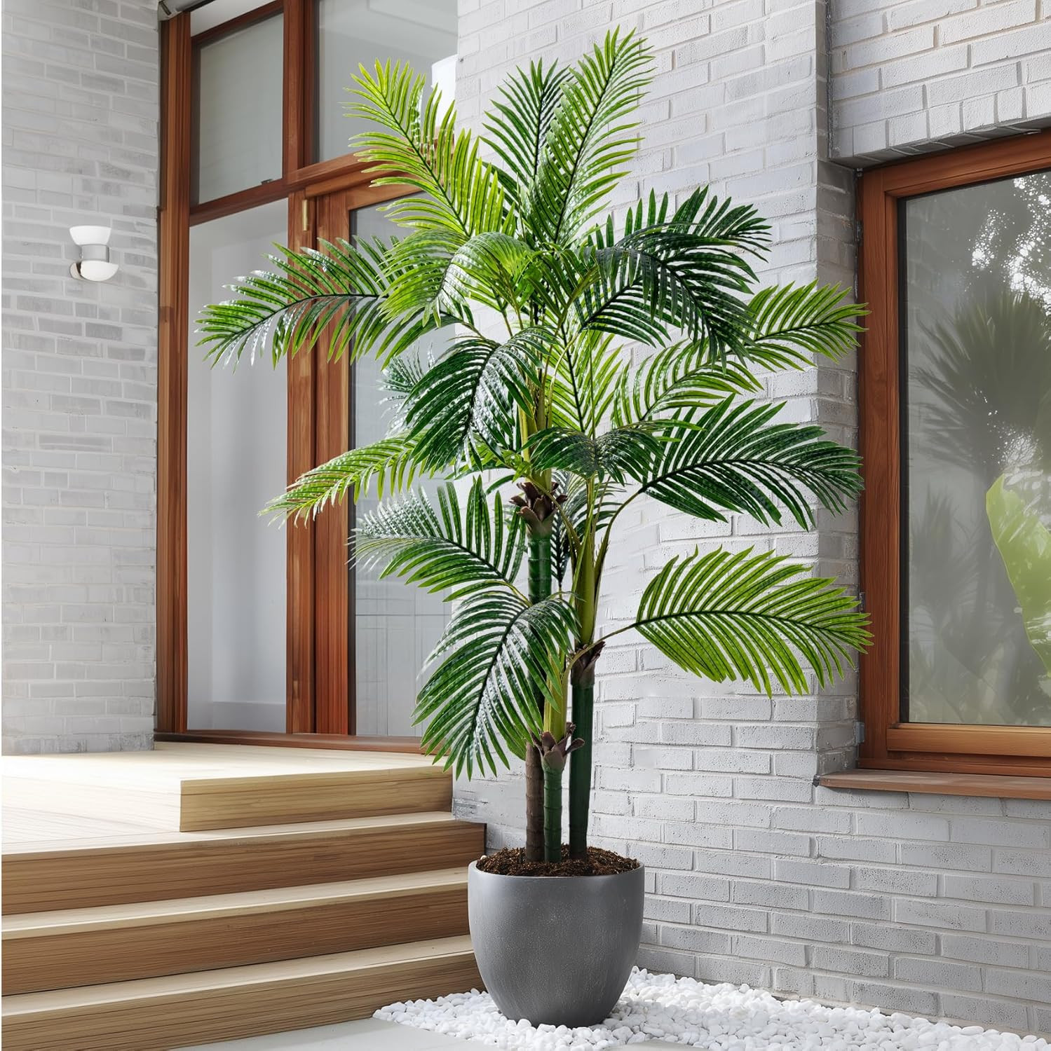 6.2FT Faux Phoenix Palm Tree – Tropical Indoor/Outdoor Decor for Home & Garden