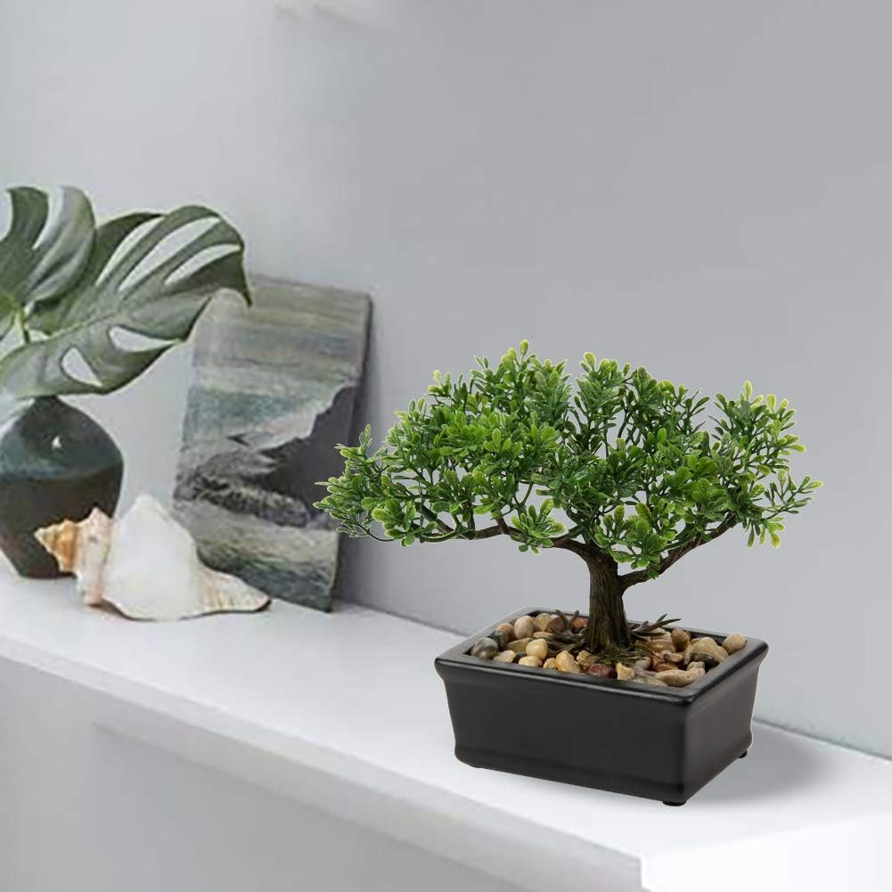 Artificial Bonsai Tree Juniper Faux Plants Indoor Small Fake Plants Decor with C