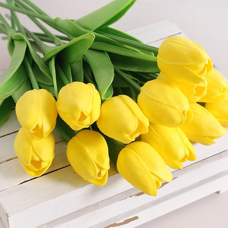 New 5/10Pieces Of Artificial Plant Tulip Soft Pole Room Dining Table Decoration