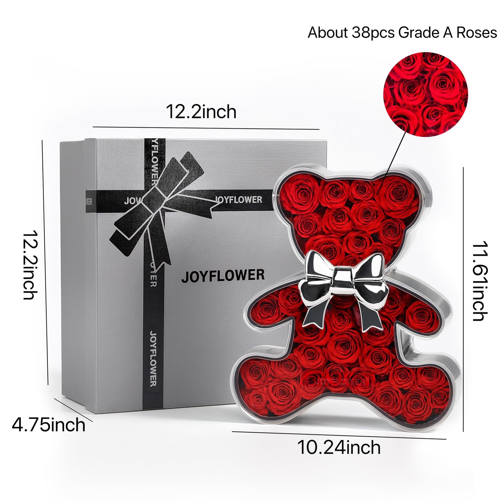 Preserved Roses Bear Gift for Women, Romantic Eternal Flowers Bear Gifts for …