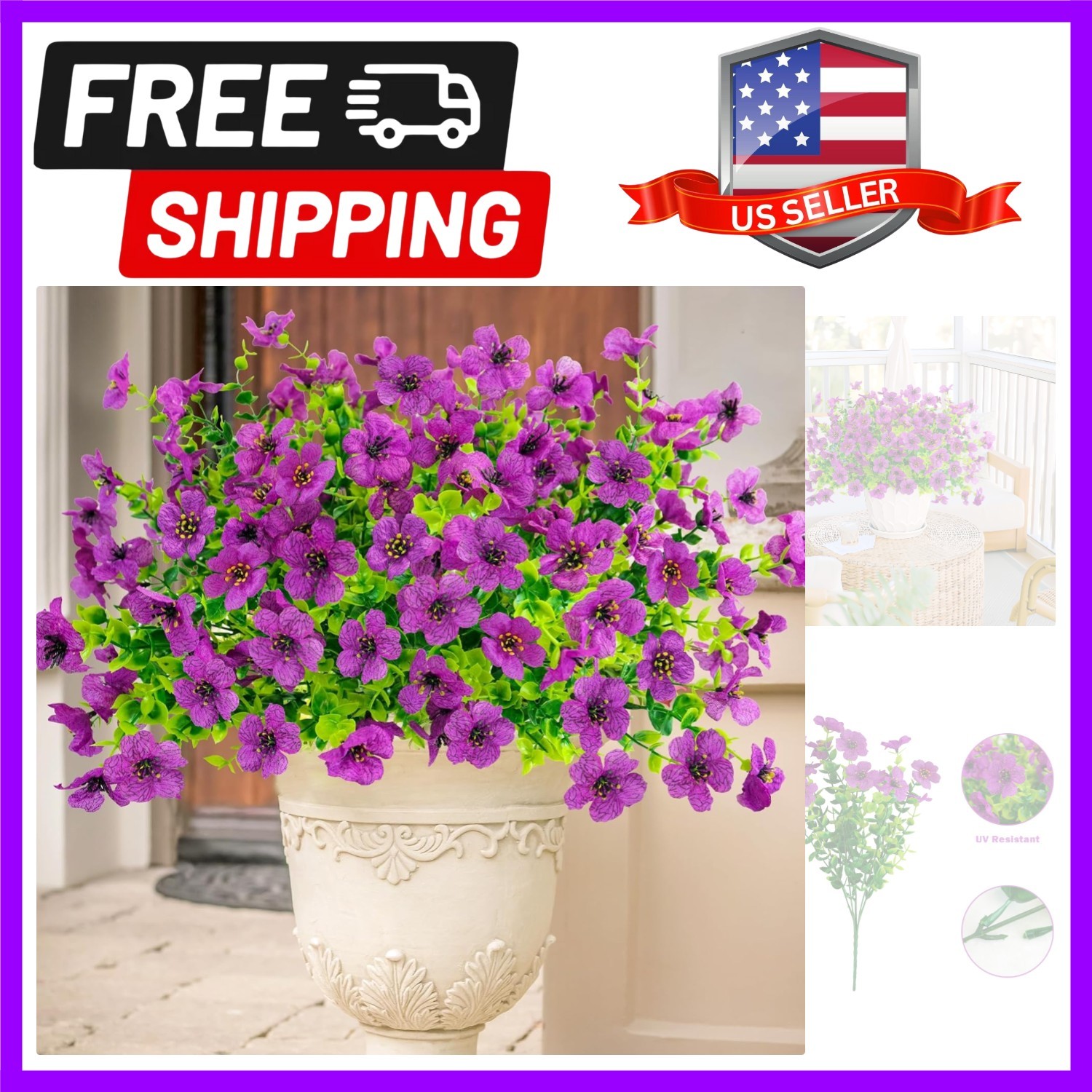 Elegant Faux Purple Daisy Collection – UV & Dust Resistant for Every Occasion