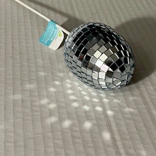 Way to Celebrate! Disco Mirrored Easter Egg Shaped Decor Floral Pick New w/ Tag