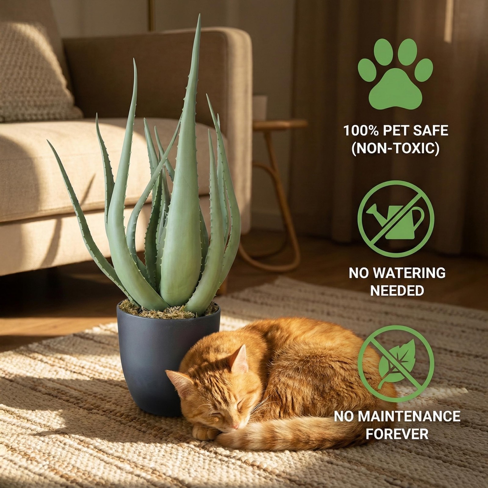 Volcuna 26 Inch Large Potted Artificial Aloe Vera Plant
