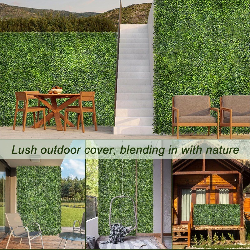 [Indoor Outdoor Decor] 10pcs Artificial Boxwood Hedge Wall Panels: 10 X 10In