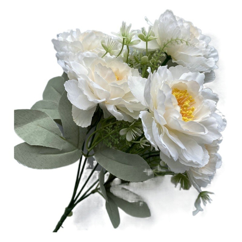 Realistic Peony Silk Flower Arrangement 6 Heads 35cm Height for Indoor Decor
