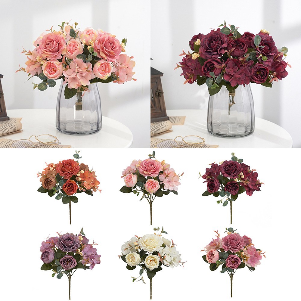 Silk Peony Artificial Fake Flowers Bunch Bouquet Home Wedding/Party Garden Decor