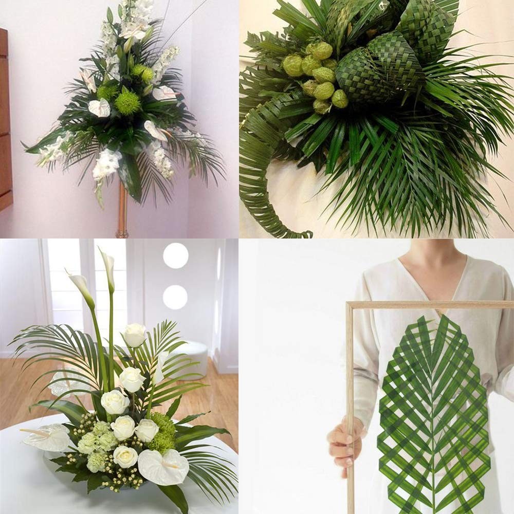 Artificial Areca Palm Leaves, 8 Pcs Faux Tropical Palm Tree Leaves Stems for …