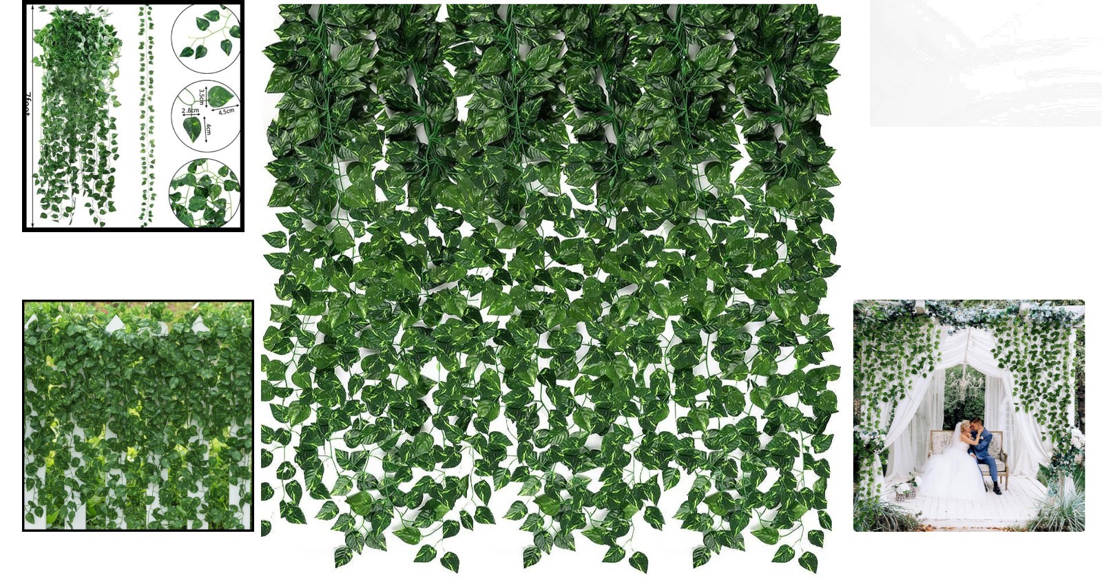 Lifelike Silk Ivy Vines – 24 Artificial Hanging Greens for Indoor & Outdoor Use