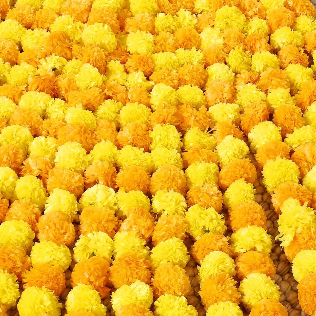 Wholesale Indian Mix Color Marigold Flower Mehndi Decoration Artificial Garlands