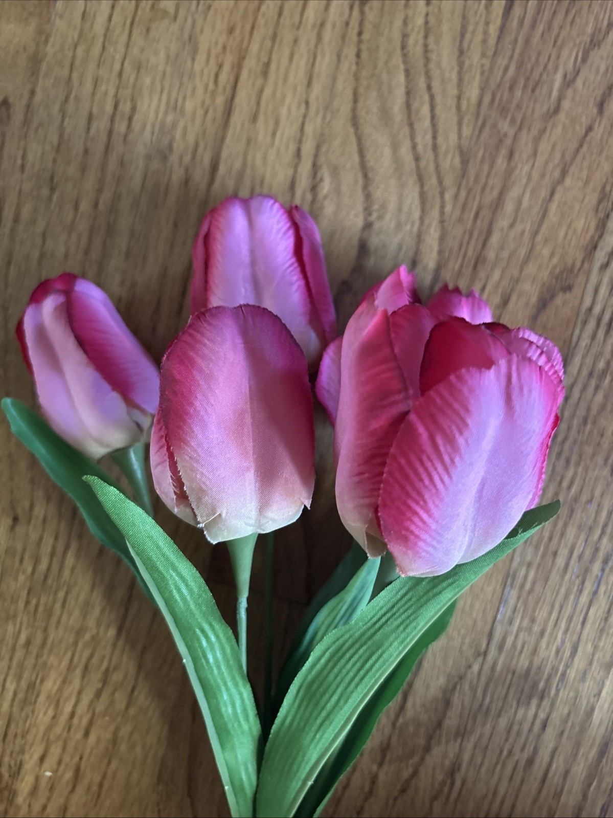 Lot of 6 Bundles Faux Artificial Fake Silk TULIP Flowers Purple Pink Red Spring