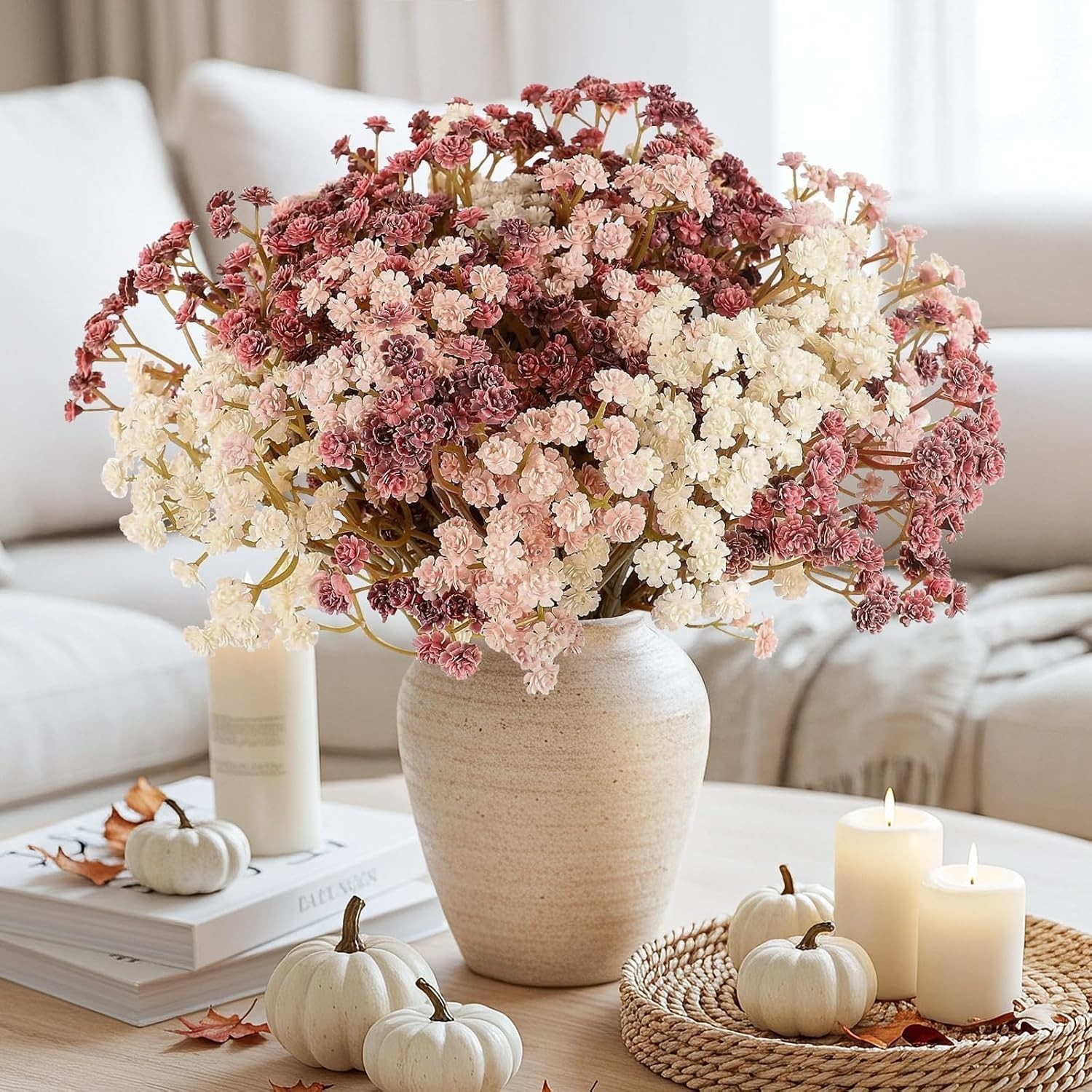 Beautiful Mixed Color Faux Baby Breath Flowers – 10Pcs for Elegant Spaces