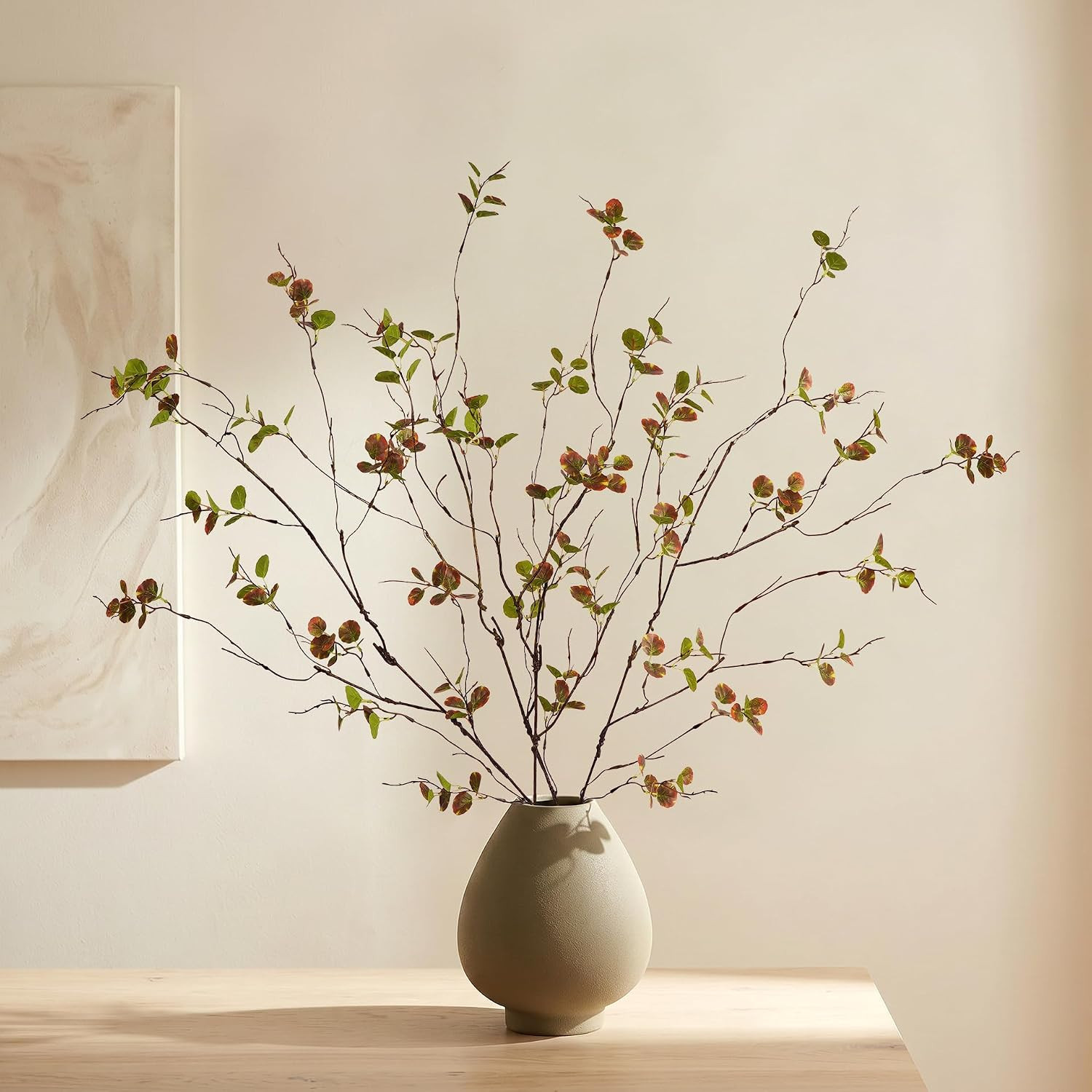 Artificial Eucalyptus Stems for Vase 4PC – 36 Inch Fake Plant Branches for Indoo