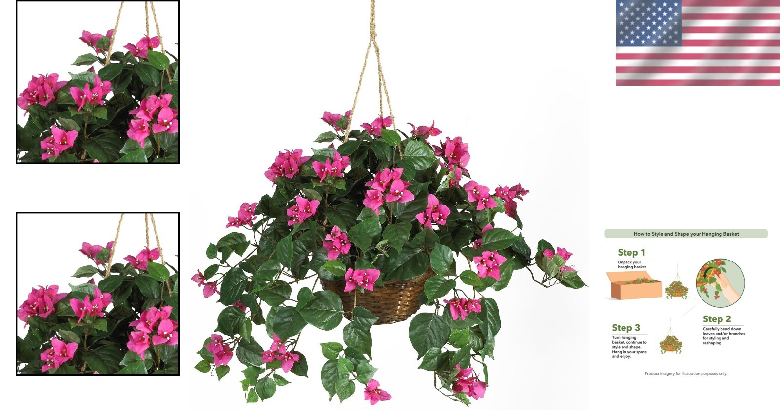 South American Bougainvillea in Wicker Basket – Indoor Decor