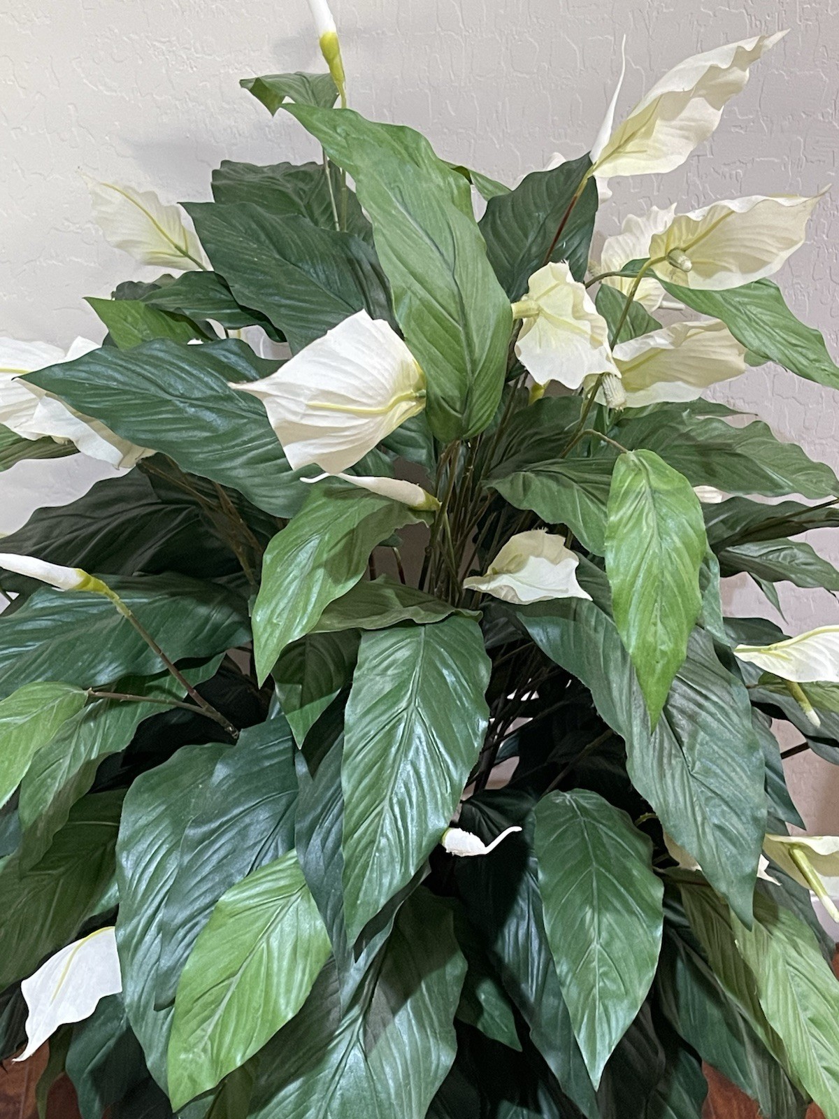 4 ft Artificial Silk Peace Lily Spathiphyllum Heavy 18″ Decorative Ceramic Pot