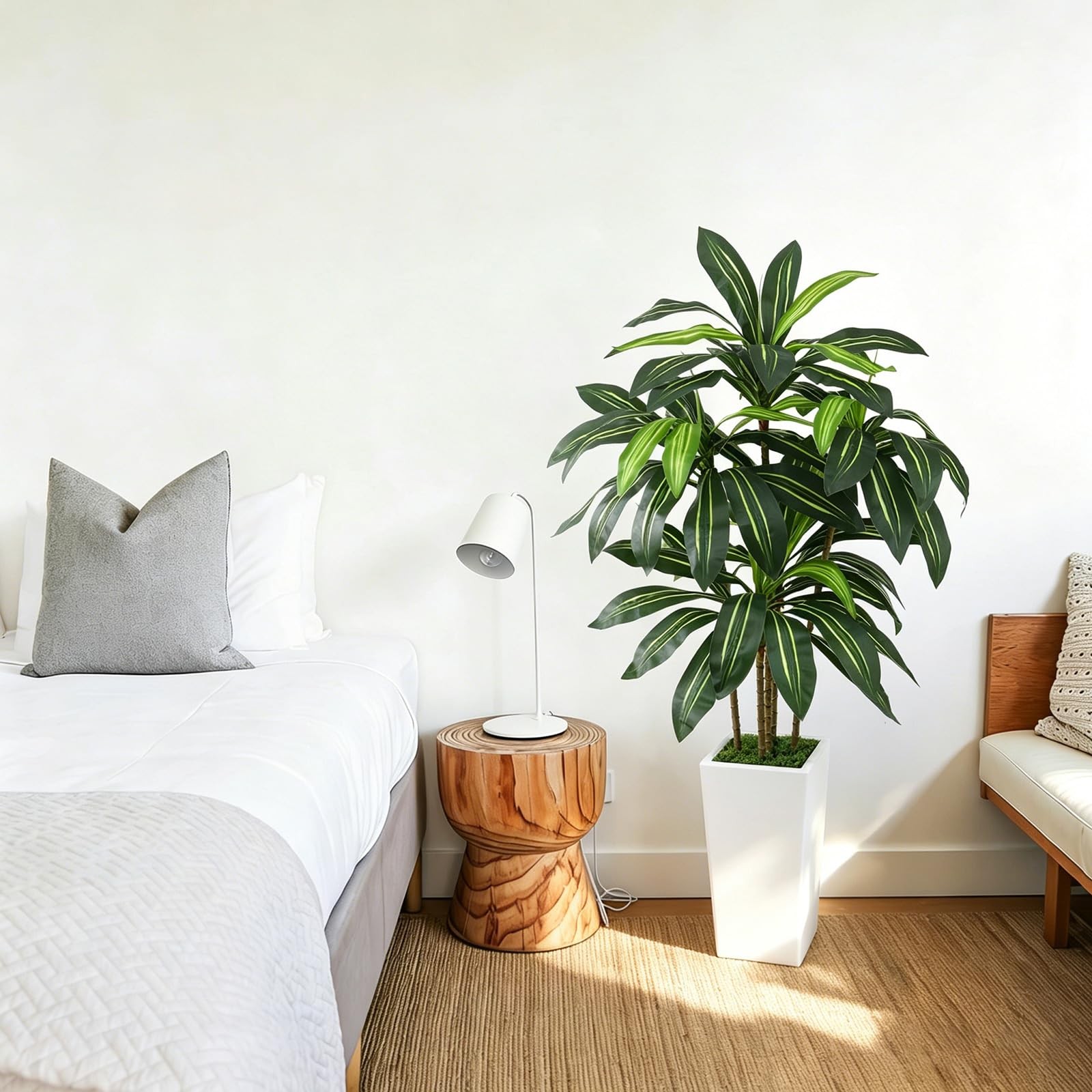 5FT Artificial Dracaena Tree with Thickened Improved Planter, Fake Plants wit…