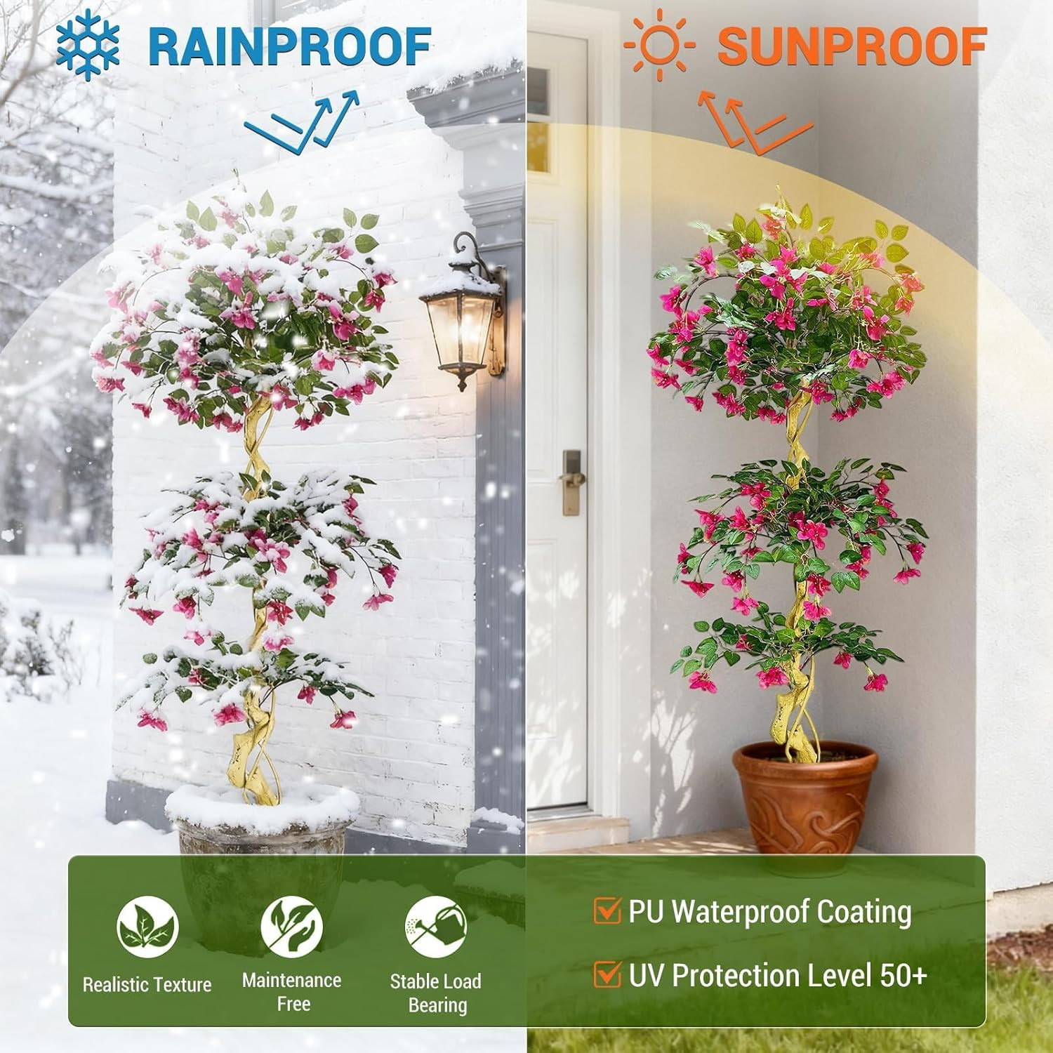 5FT Bougainvillea Artificial Tree – Realistic Faux Plant for Home & Office
