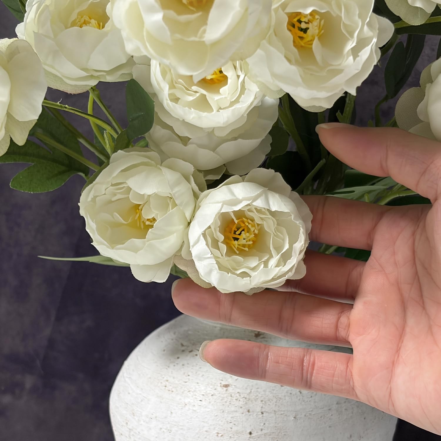 6 Pack 30″ Long Stem Faux Peonies Artificial Flowers, 42 Silk Peony Heads for…